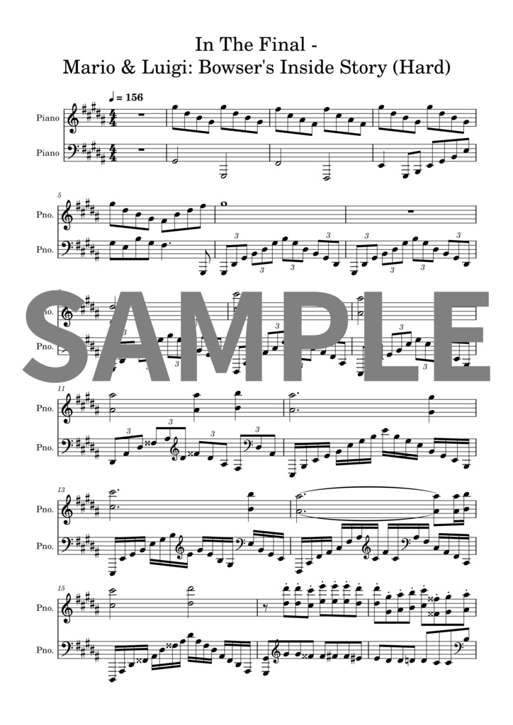 【楽譜セット】イン・ザ・ファイナル - マリオ＆ルイージRPG3｜MIDI + PDF（Hard）