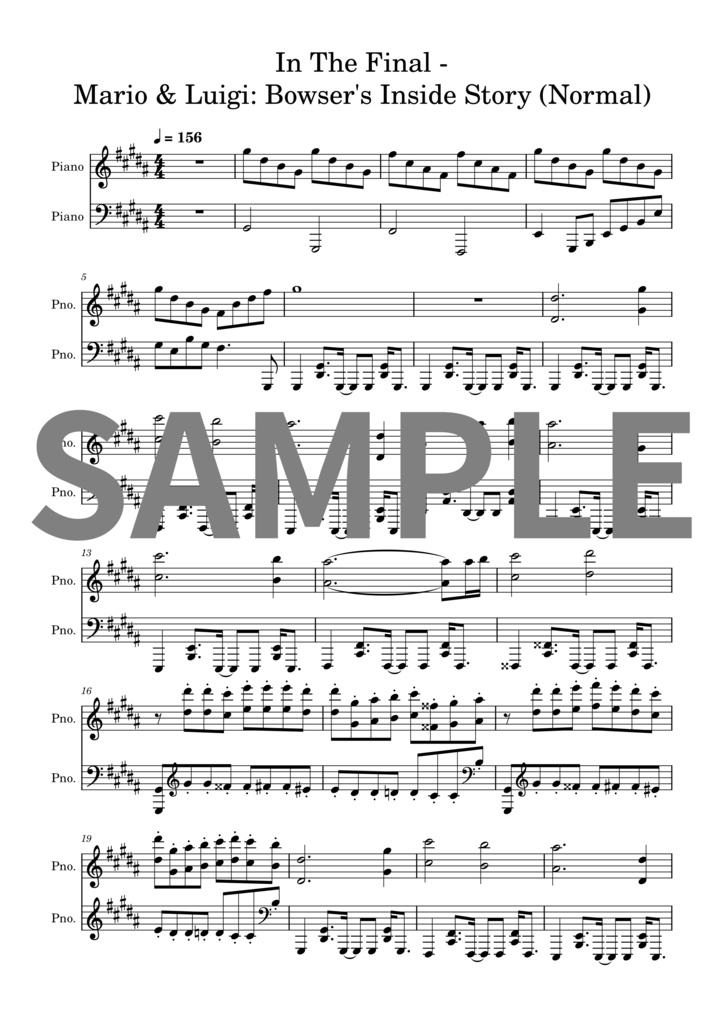 【楽譜セット】イン・ザ・ファイナル - マリオ＆ルイージRPG3｜MIDI + PDF（Normal）