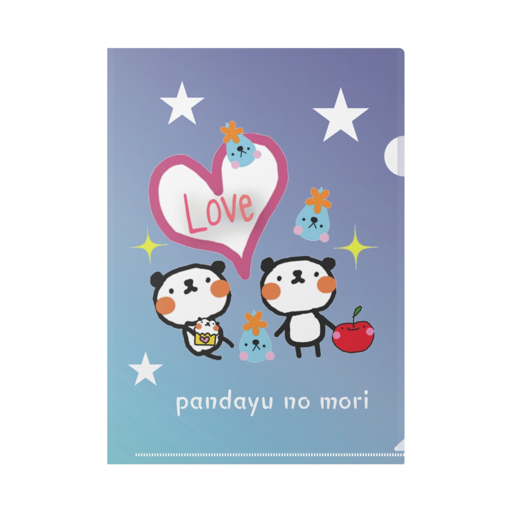 LoveパンダのクリアファイルA4