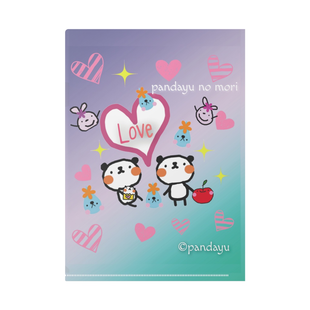 LoveパンダのクリアファイルA4