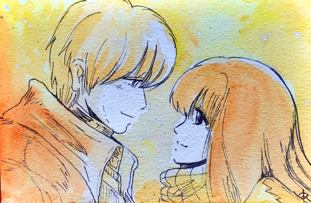 直筆絵画「 秋とユイ 」