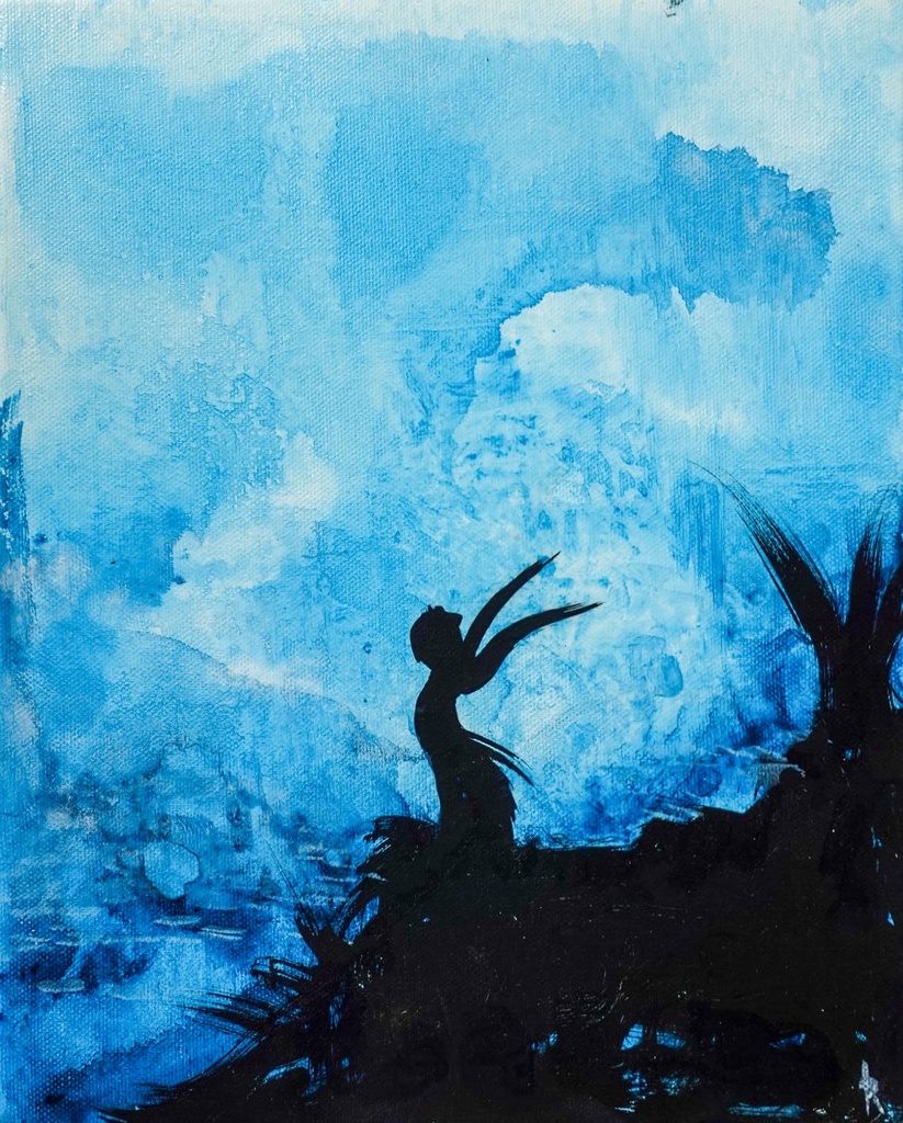直筆絵画『 とりねこ神 』