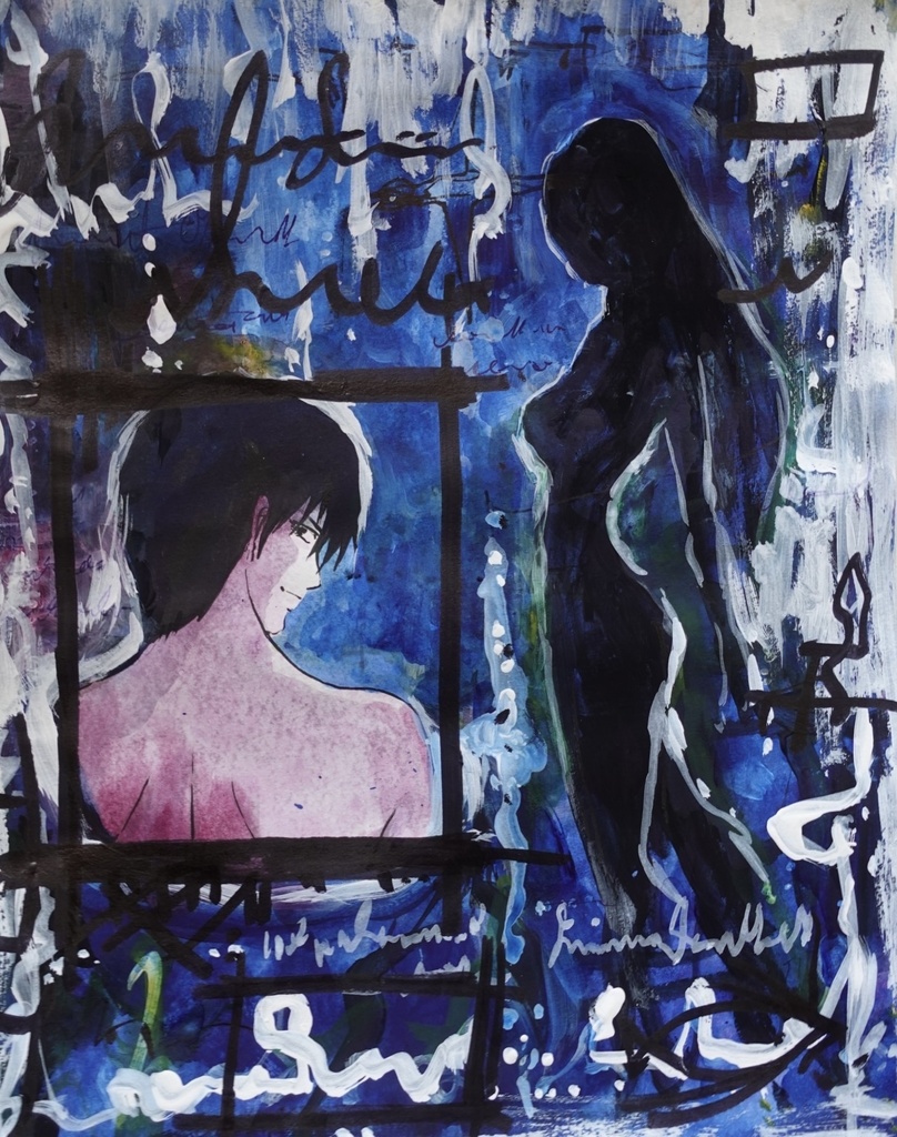 直筆絵画『 男子更衣室 』