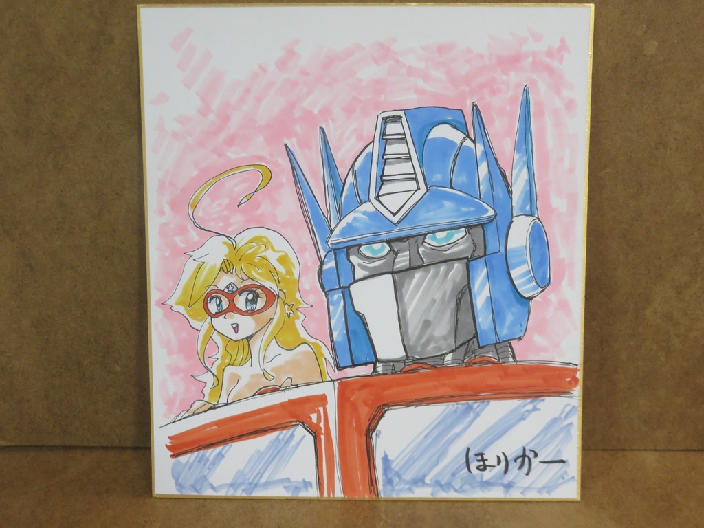 トランスフォーマー　オプティマスプライム　仮面アメリカ　色紙