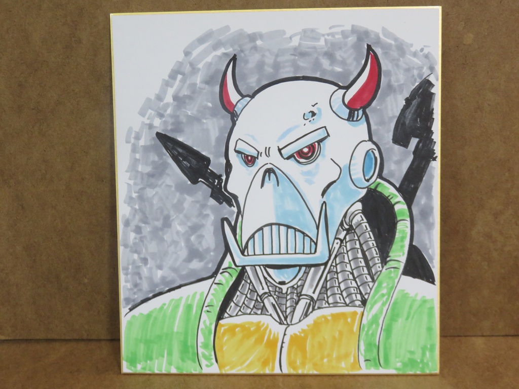 トランスフォーマー　デスズヘッドイラスト　色紙