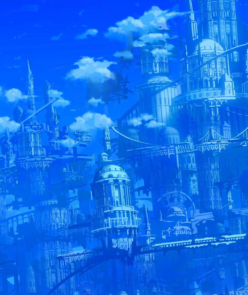 Blue Ophelia デスクトップ壁紙 個人印刷用データ 原寸サイズ高解像度版 海鳩堂 Booth