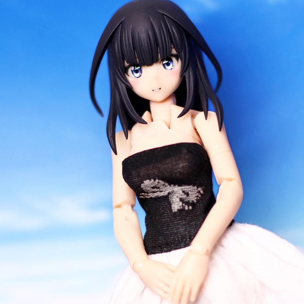 *ベアトップワンピ C {黒×白}