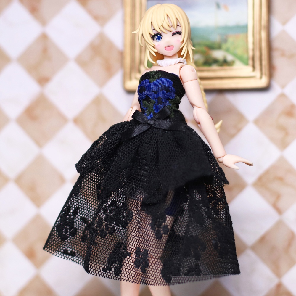 *チュールドレス {蒼バラ柄} ボリューム多め