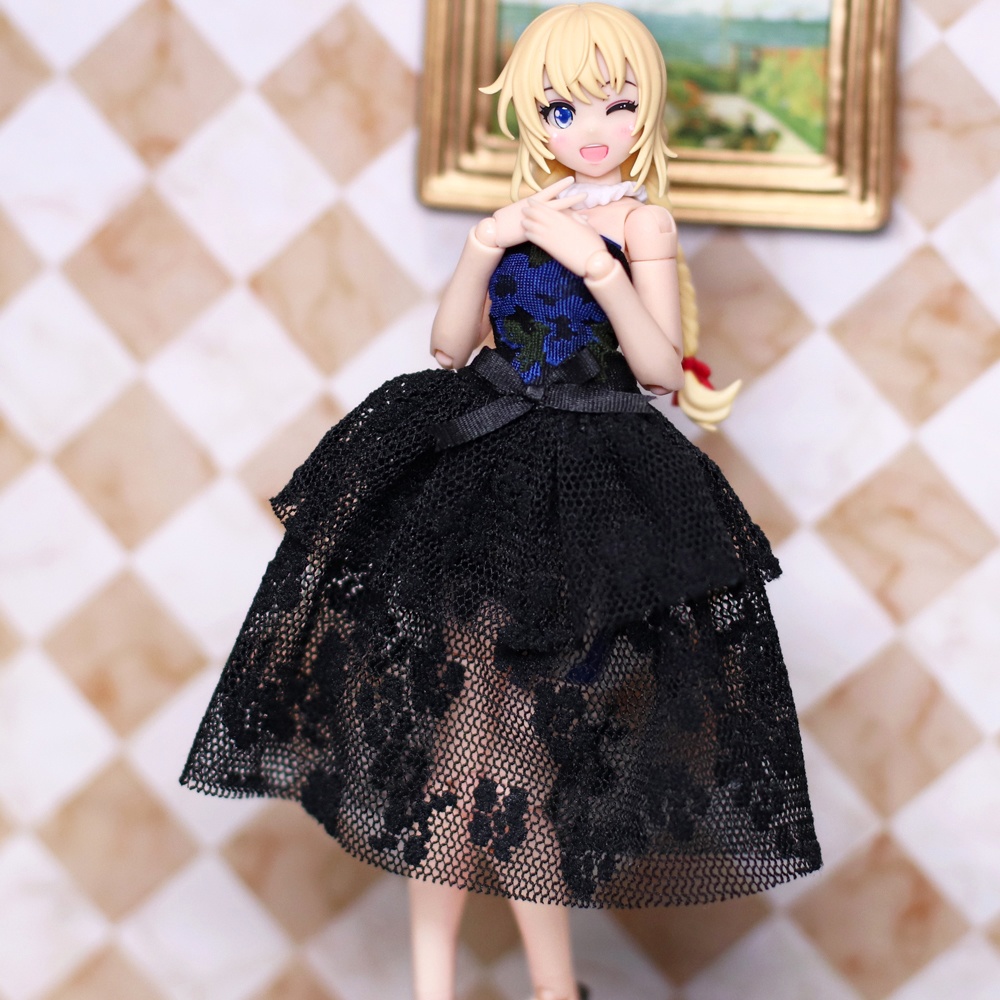 *チュールドレス {蒼バラ柄} ボリューム多め