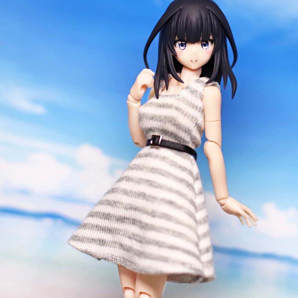 *EKワンピース {グレイボーダー 四角バックル}*