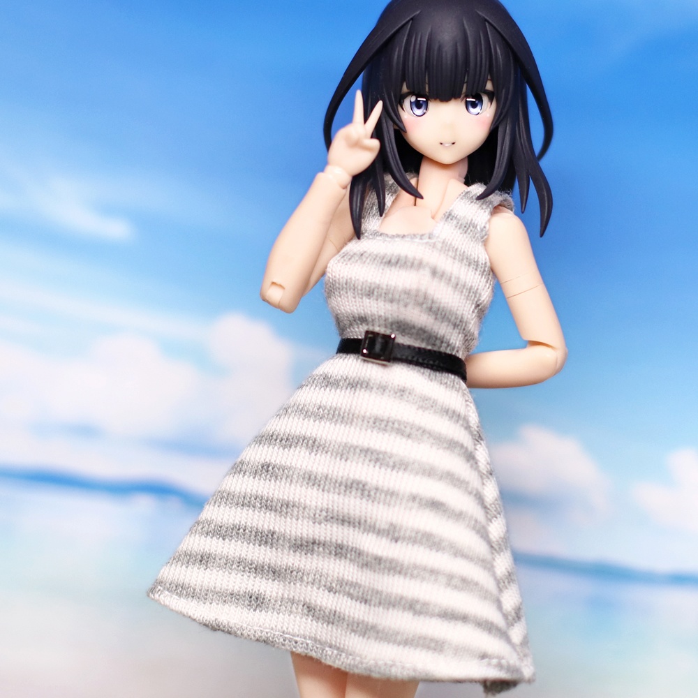 *EKワンピース {グレイボーダー 四角バックル}*