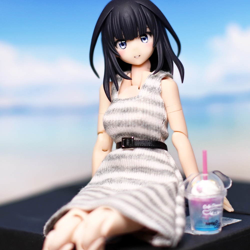 *EKワンピース {グレイボーダー 四角バックル}*