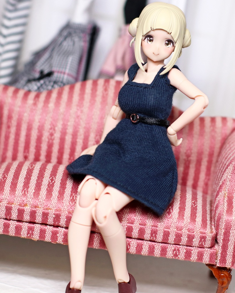 *EKワンピース紺色 {丸銀バックル}*