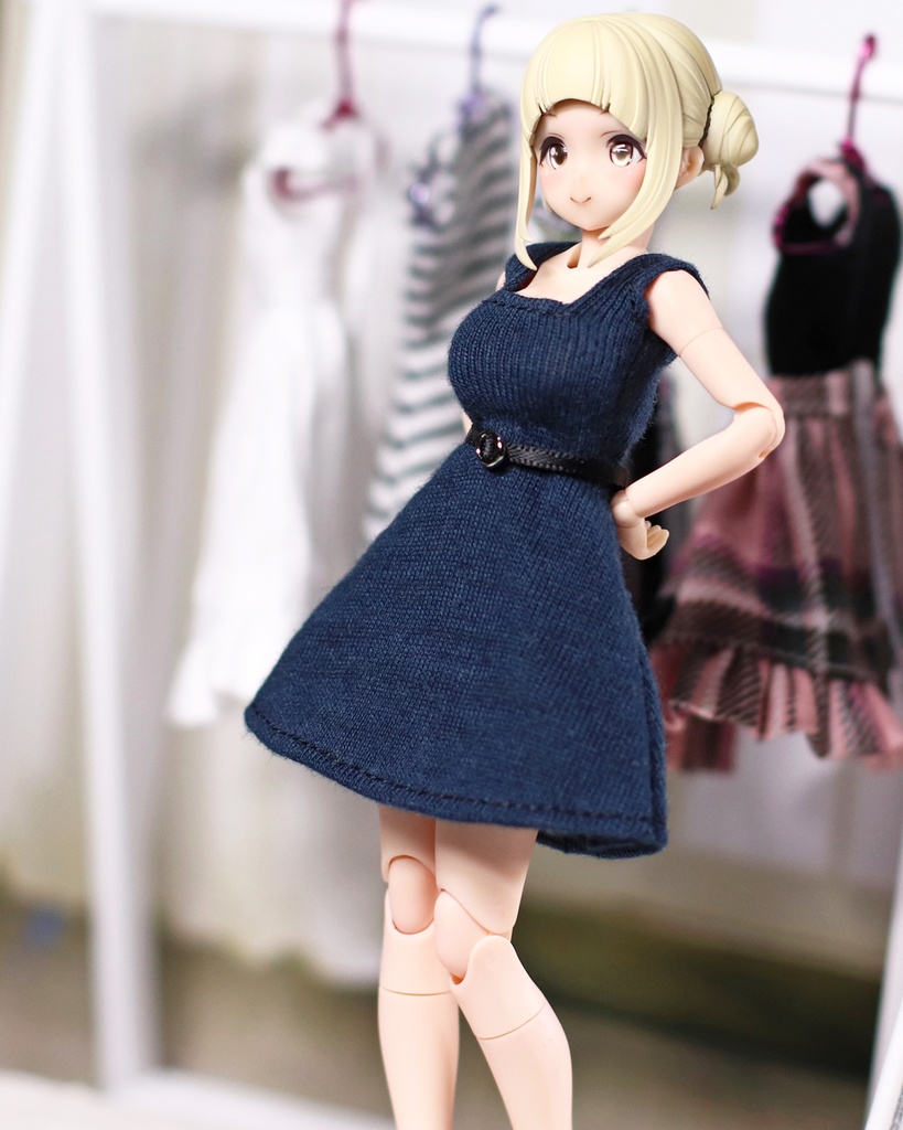 *EKワンピース紺色 {丸銀バックル}*