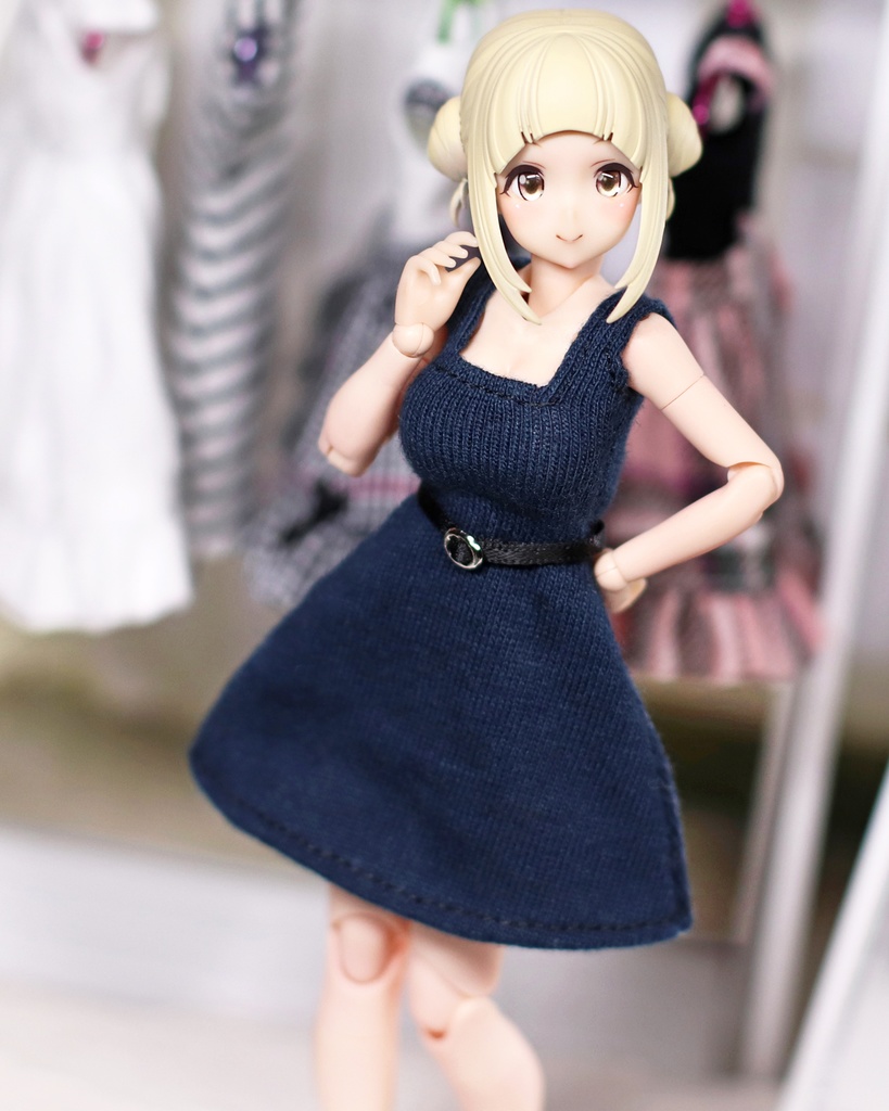 *EKワンピース紺色 {丸銀バックル}*