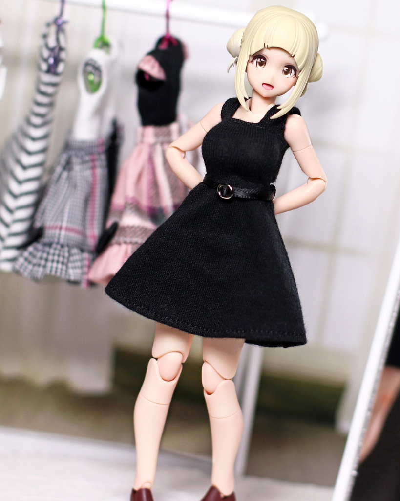 *EKワンピース黒 {丸銀バックル}*