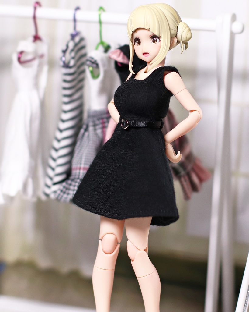 *EKワンピース黒 {丸銀バックル}*