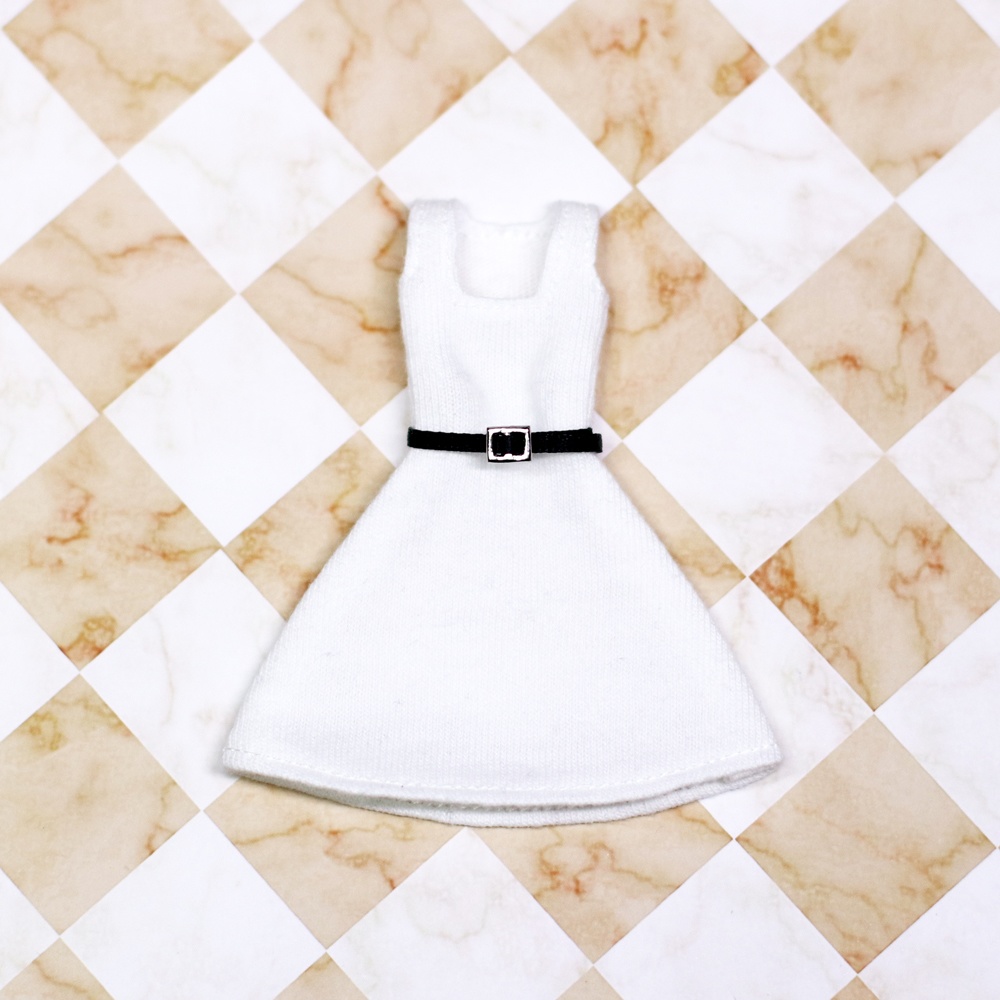 *EKワンピース白 {丸銀バックル}*