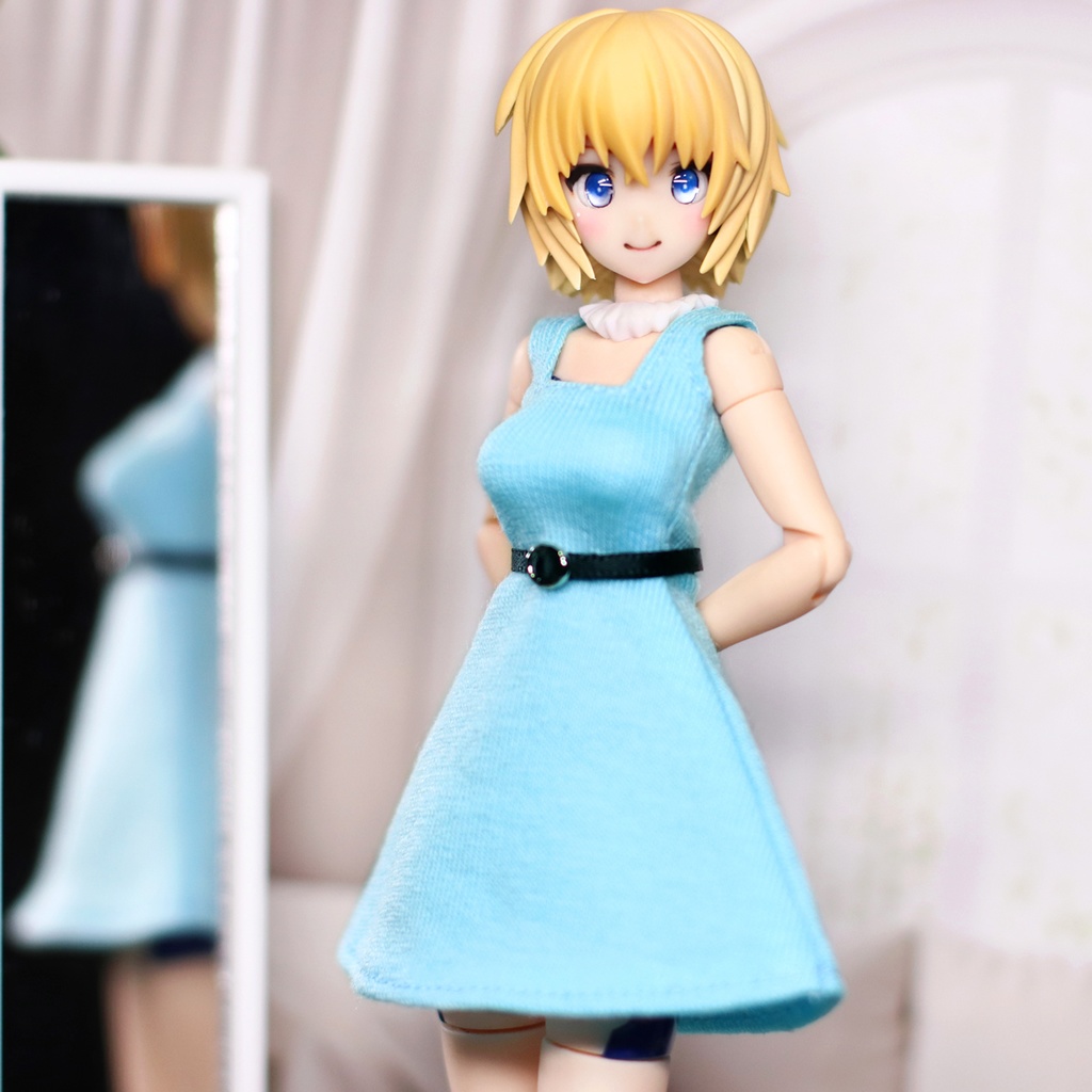 *EKワンピース水色 {丸銀バックル}*