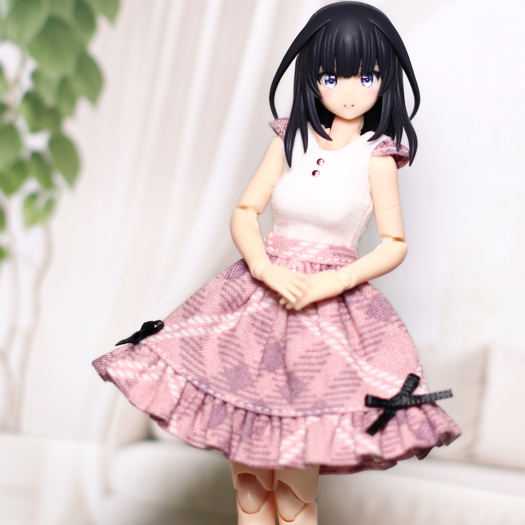 ＊ピンクチェックスカートセット＊A