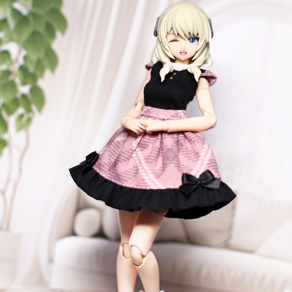 ＊ピンクチェックスカートセット＊C