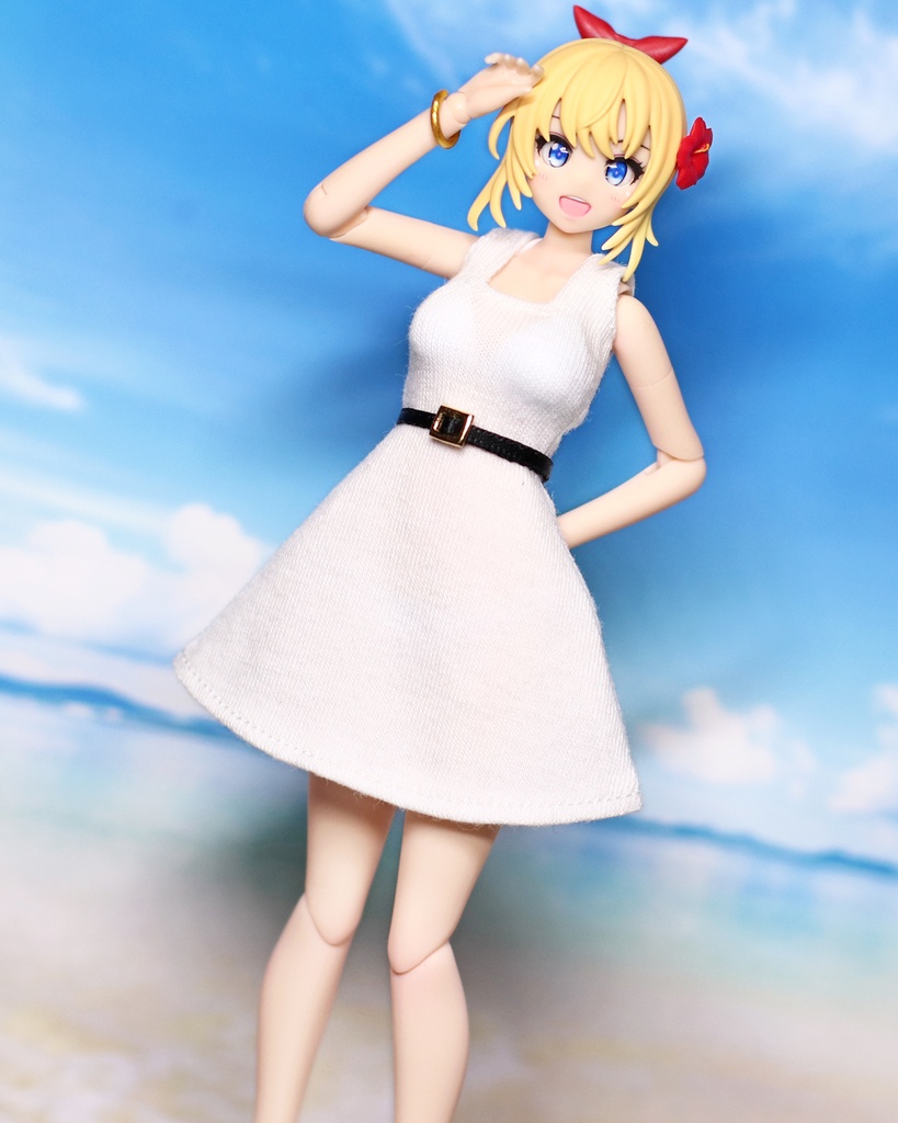 *EKワンピース Lサイズ {白 四角金バックル}*