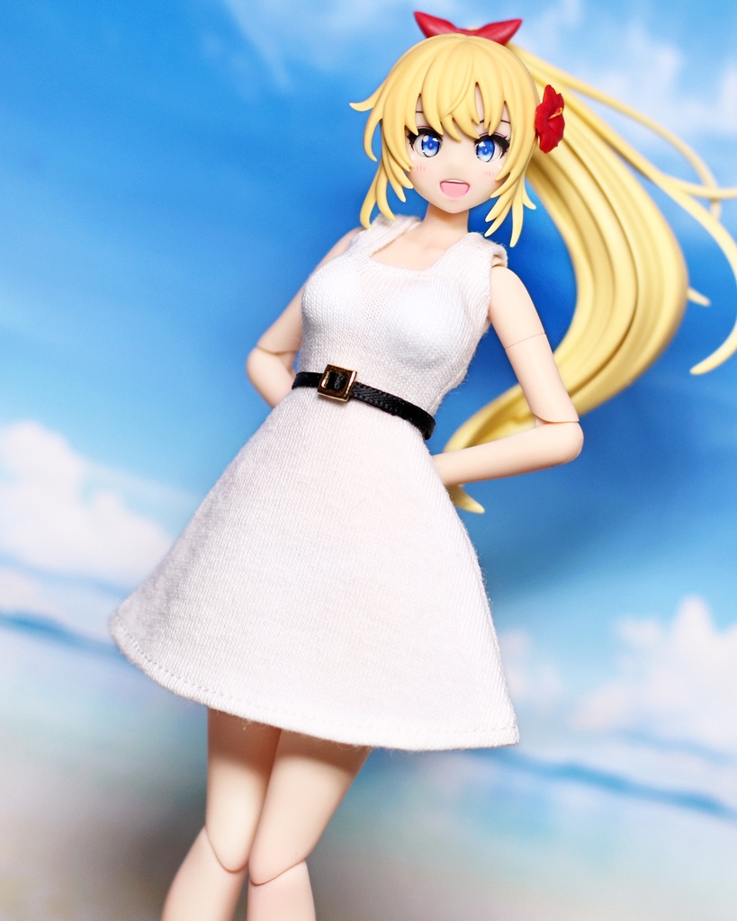 ＊EKワンピース Lサイズ {白 四角金バックル}＊