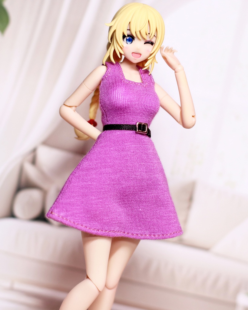 *EKワンピースマゼンダ Lサイズ {角銀バックル}*