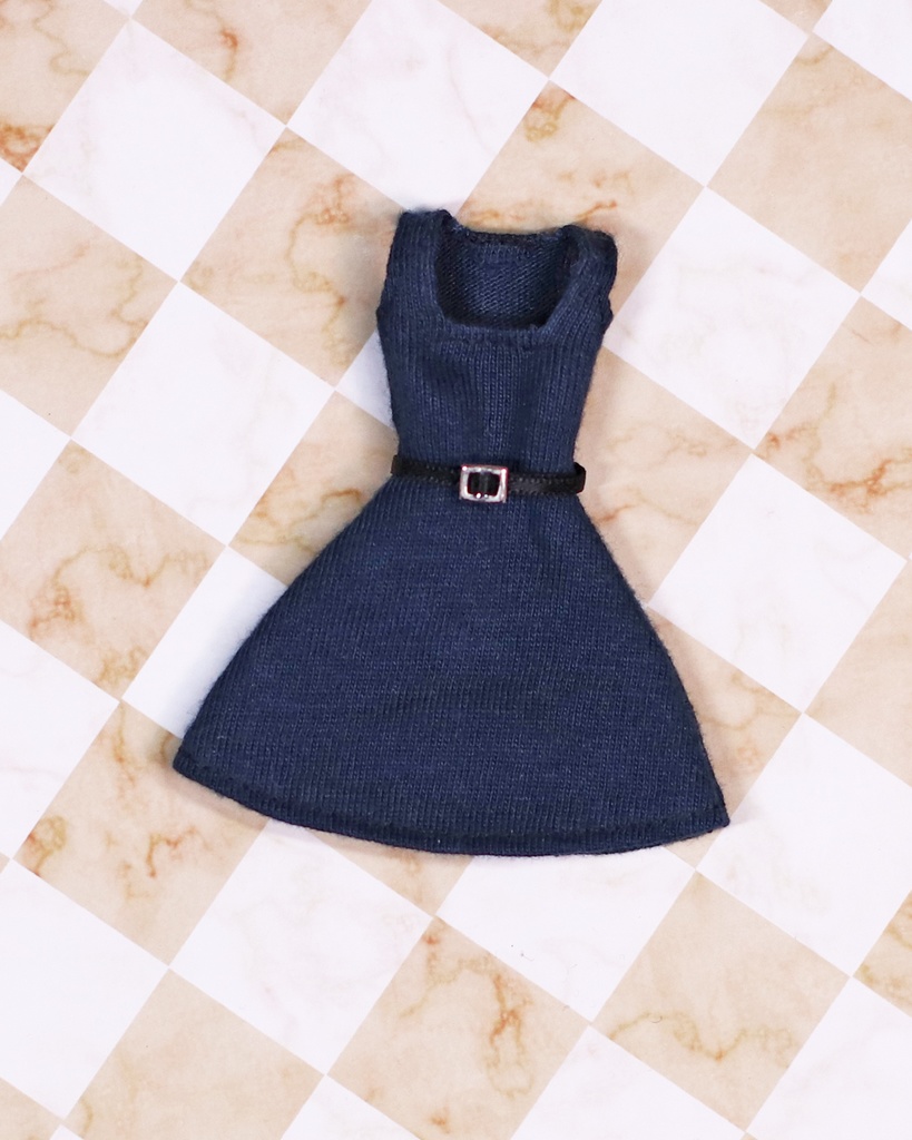 *EKワンピース紺色 Lサイズ {角銀バックル}*