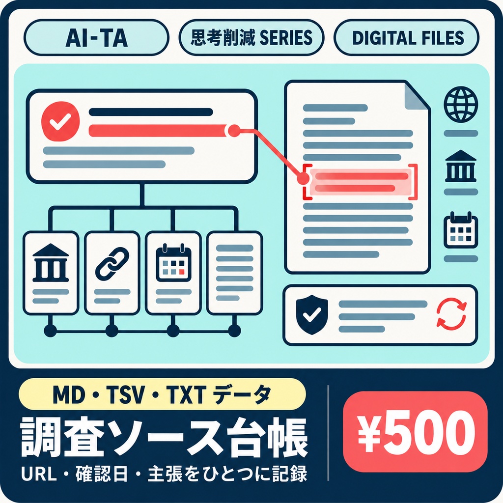 調査ソース台帳｜URL・確認日・主張・引用箇所を迷子にしない