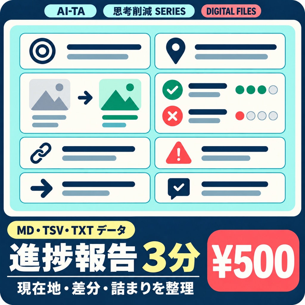 進捗報告 3分テンプレート|現在地・差分・詰まり・次の一手だけを書く