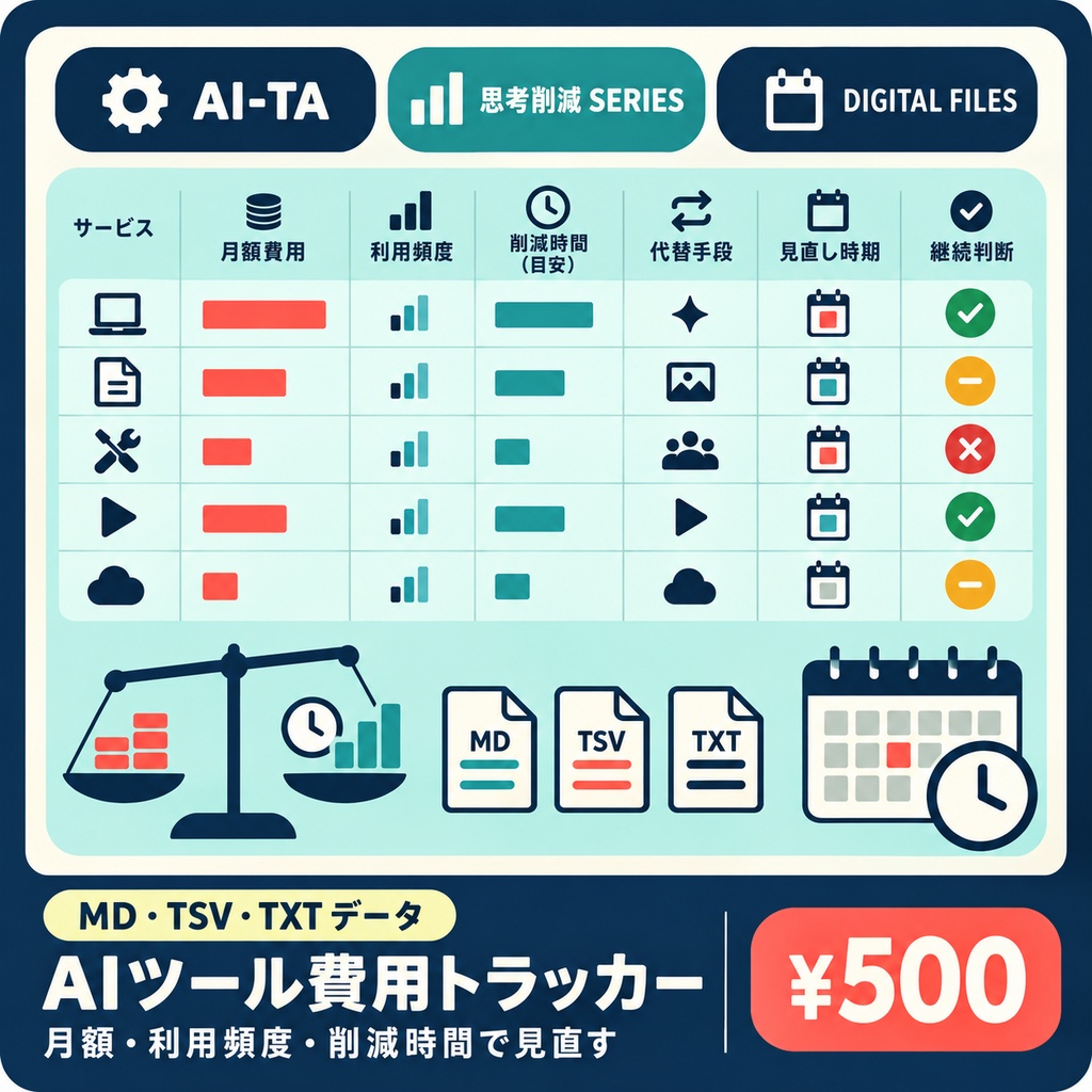 AIツール費用・効果トラッカー｜月額課金を使途と削減時間で見直す