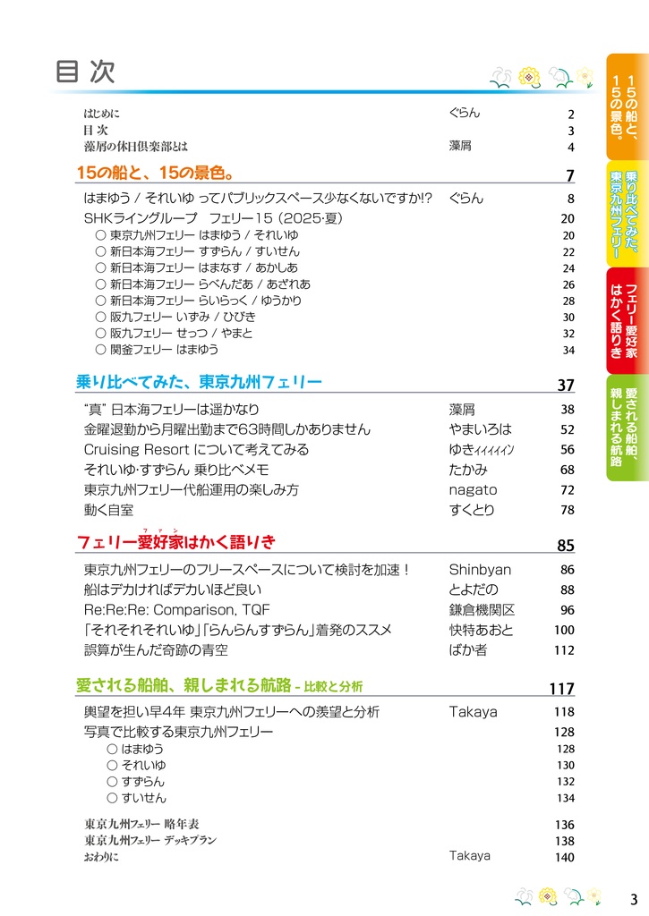 東京九州フェリー 4周年記念合同誌 “どこか遠くへ”