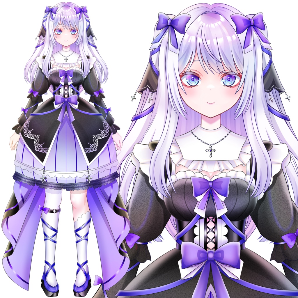 【Live2D モデル】限定1点ゴシックツインテ女性モデル 【表情差分8種類】