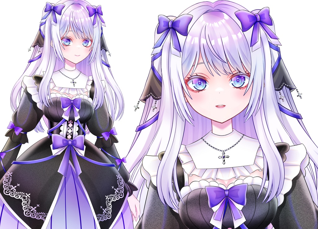 【Live2D モデル】限定1点ゴシックツインテ女性モデル 【表情差分8種類】