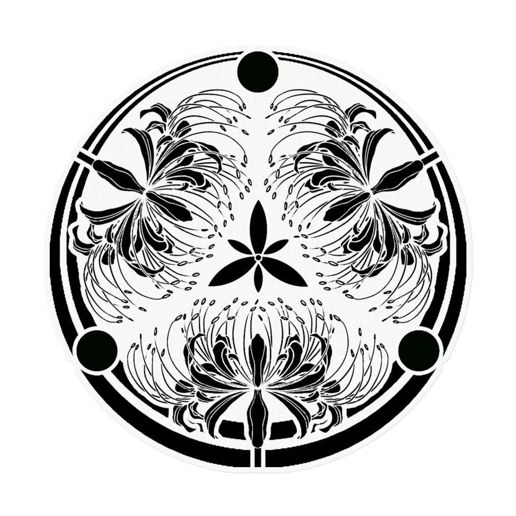 彼岸花 家紋風 ステッカー