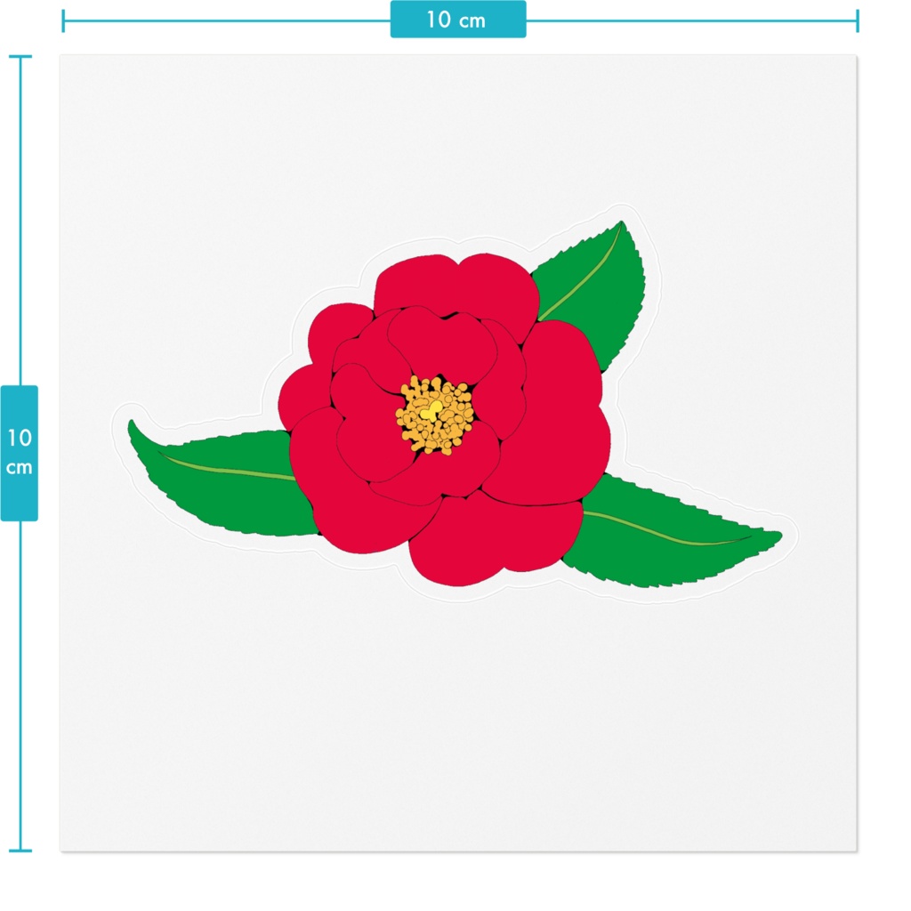椿 クリアダイカットステッカー