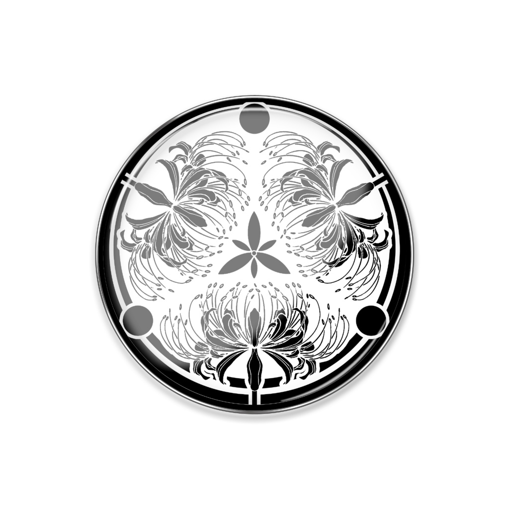 彼岸花の家紋ピンバッジ