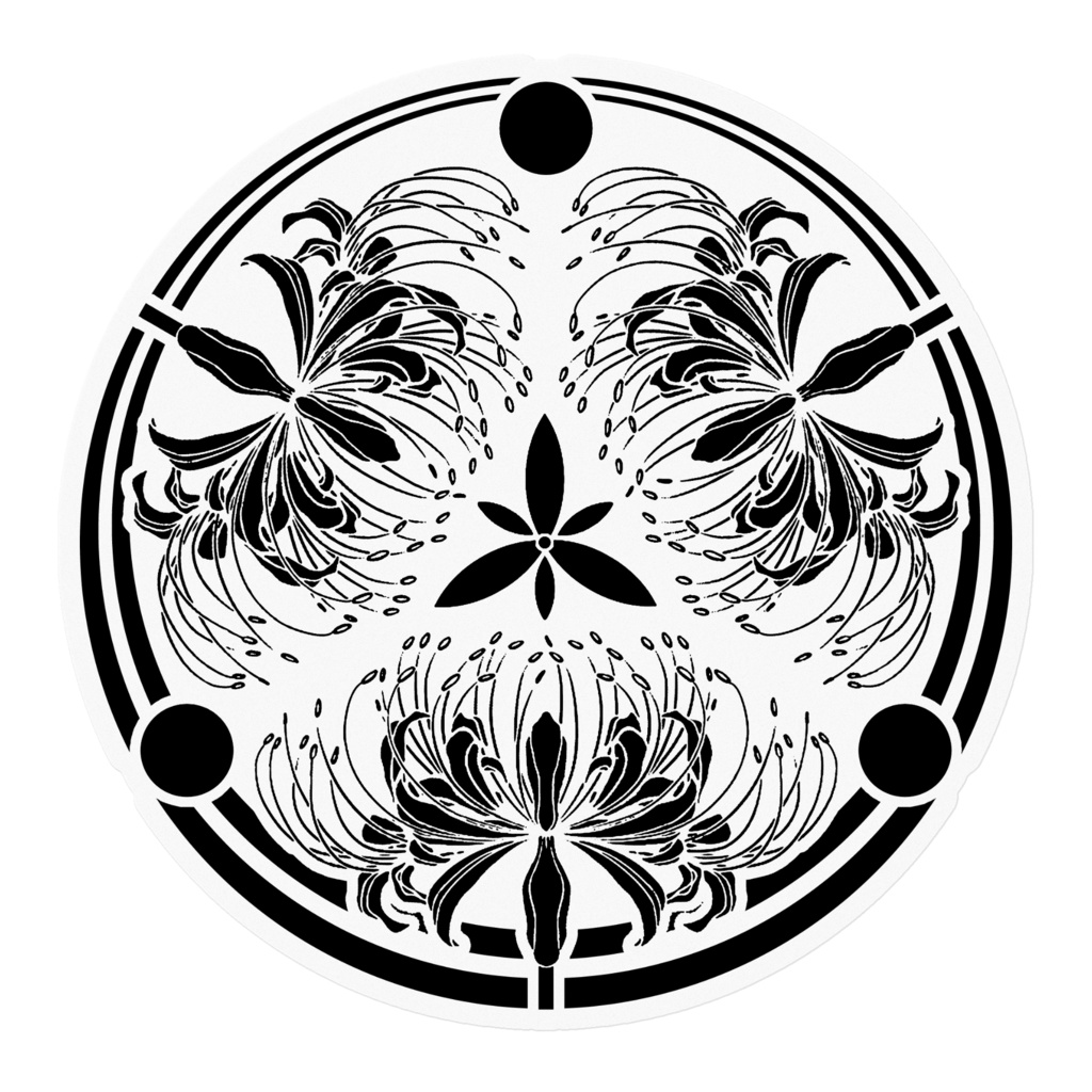 彼岸花の家紋ステッカー【クリア】