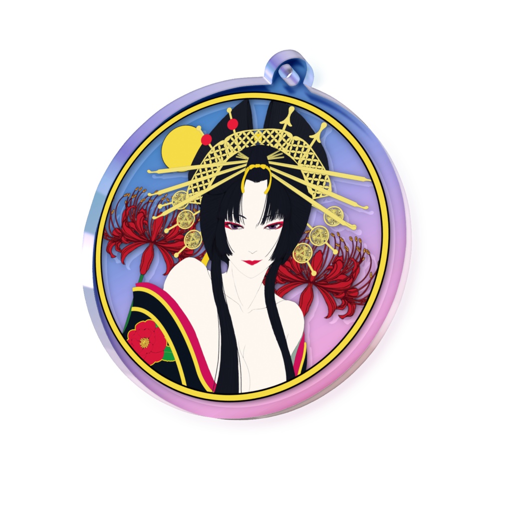 花魁アクリルキーホルダー【オーロラ】