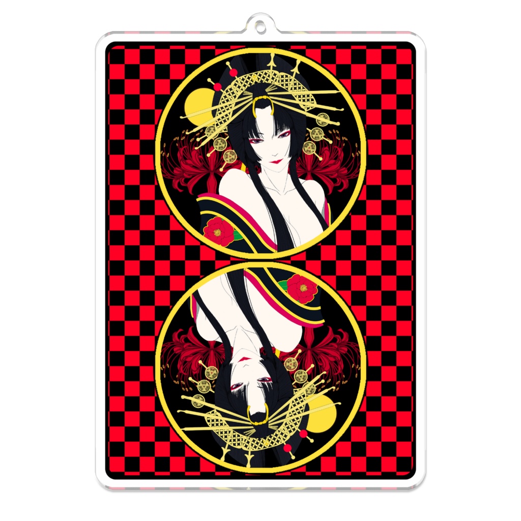 花魁トランプ アクリルキーホルダー - 100 x 100 (mm)