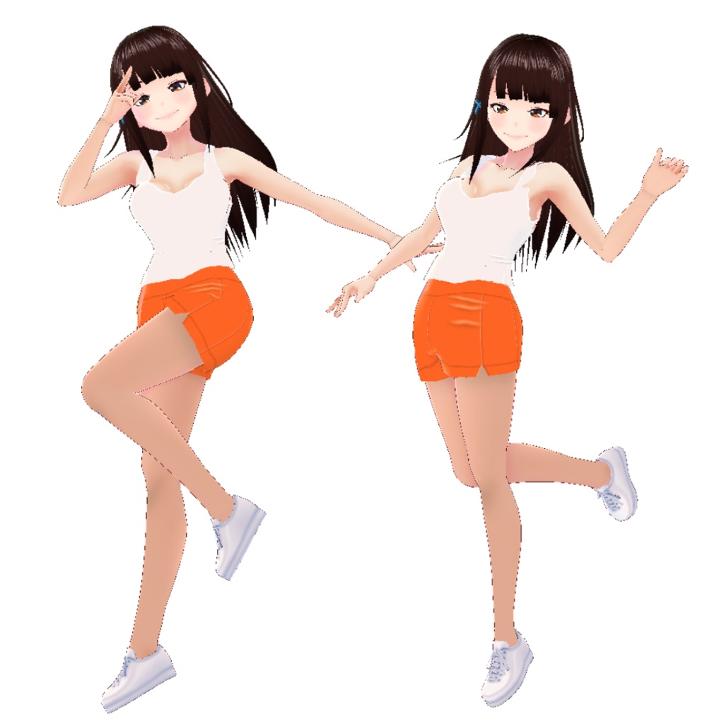 某フー○ーズ風セクシー制服セット VRoidモデル用 注 : ロゴは入っていません (タンクトップ・ホットパンツ・ストッキング)