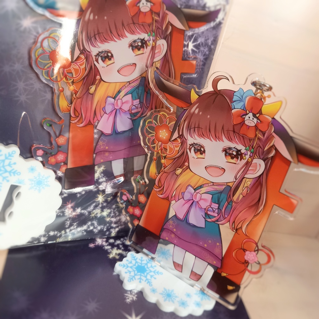 牛ちゃん🐮アクスタキーホルダー【100mm×100mm】