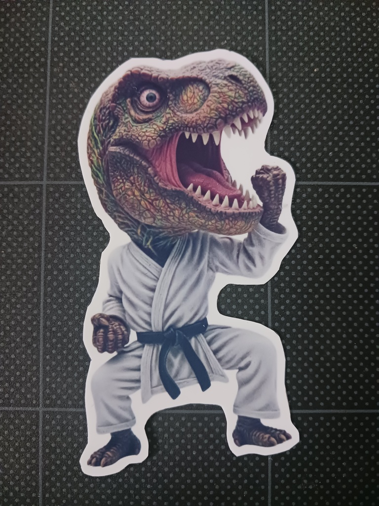空手ティラノサウルスステッカー