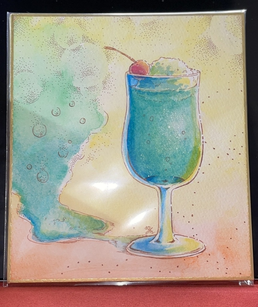 海岸のメロンソーダ　　絵画原画 海岸のメロンソーダ 絵画原画 d0f2bd3a76cdbd9e277a0dcb83e243