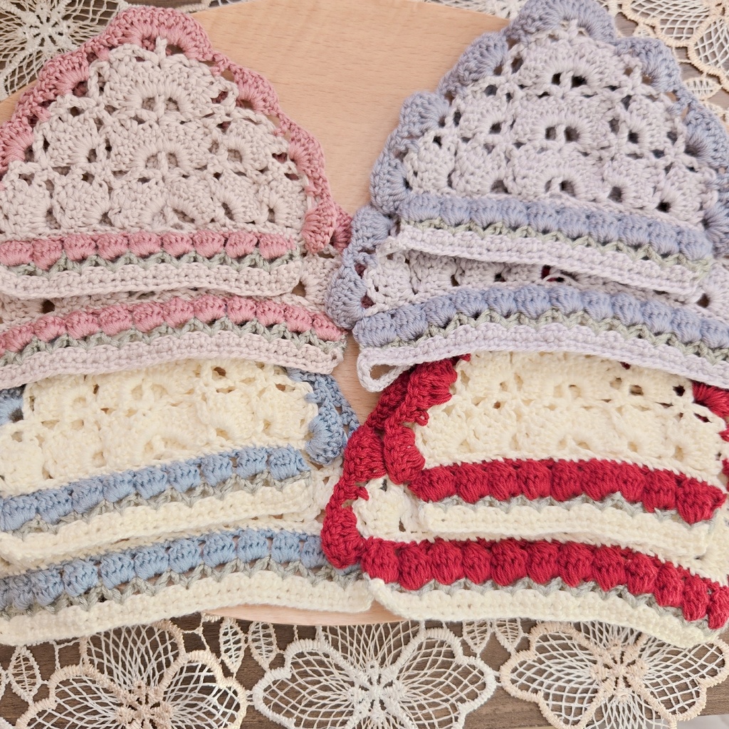 〖ぬい用〗チューリップ編みバブーシュカ