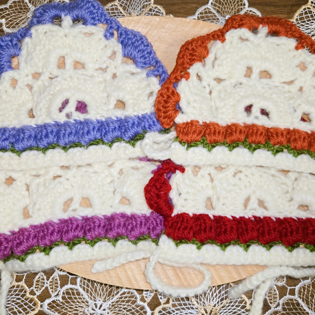 〖ぬい用〗冬毛糸ver.チューリップ編みバブーシュカ