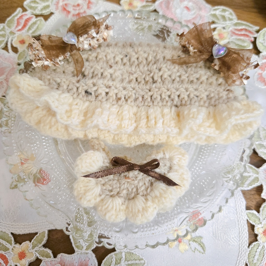 〖ぬい用〗フリル猫耳バレンタインセット