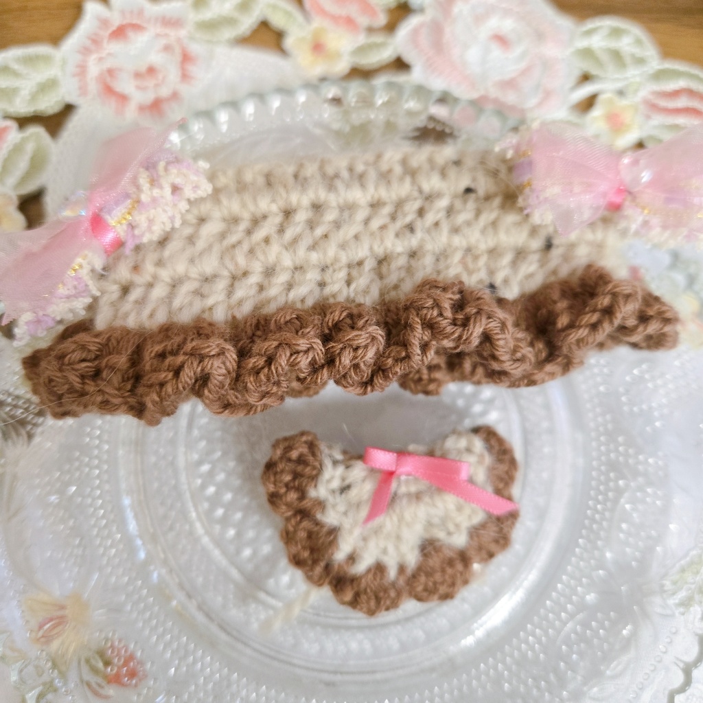 〖ぬい用〗フリル猫耳バレンタインセット