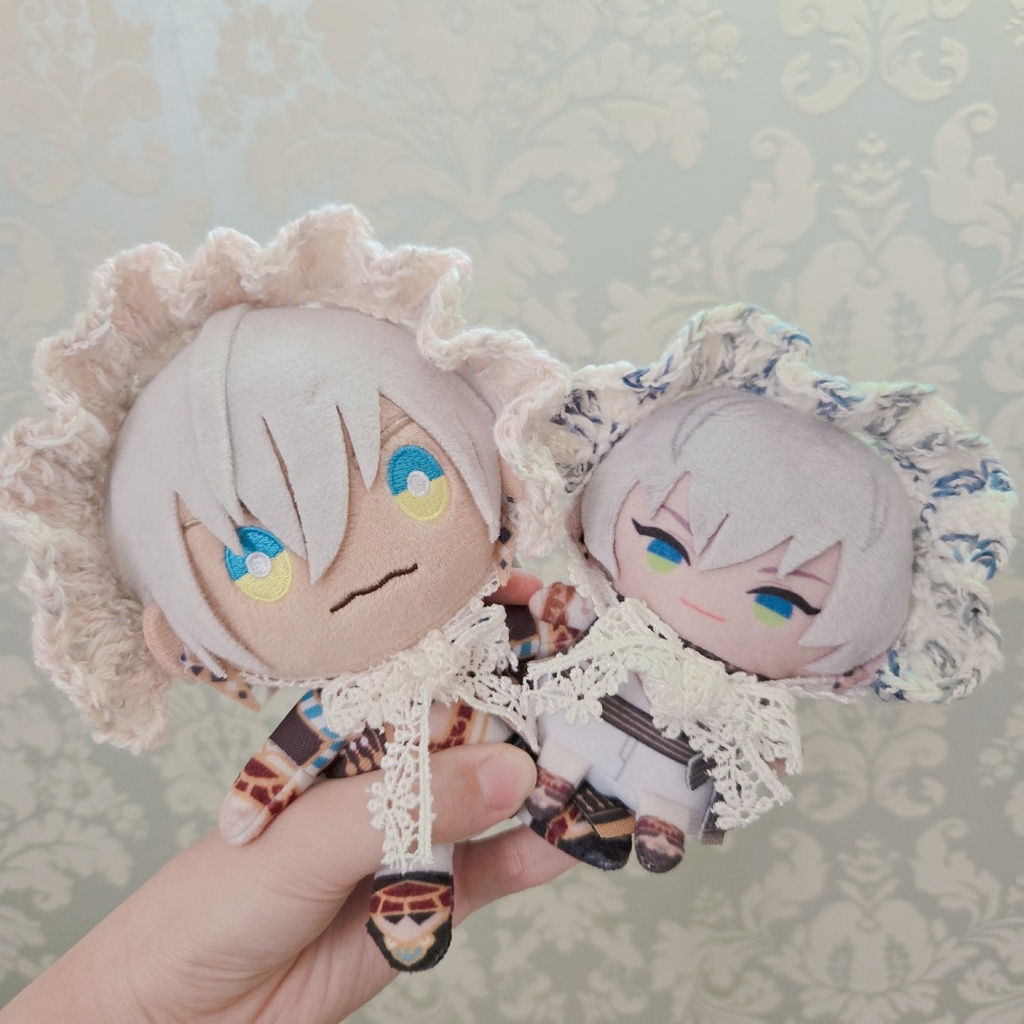 〖ぬい用〗ツイード風レースボンネット